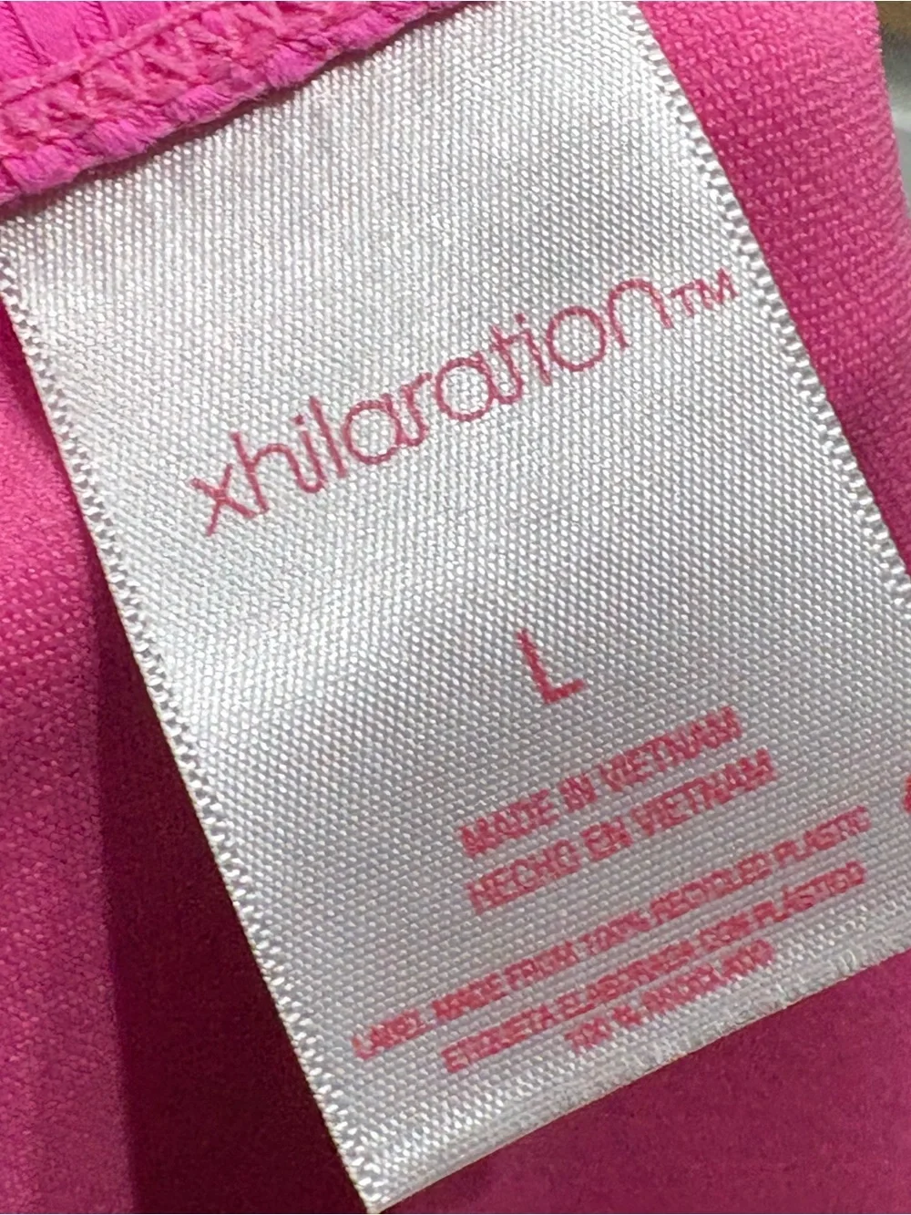 Xhilaration Bright Pink Ribbed High Leg Low Rise Bikini Bottom, Size L NWOT